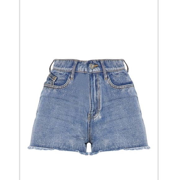 NWT PLT Blue High Waisted Denim Shorts - Picture 5 of 7